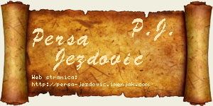 Persa Jezdović vizit kartica